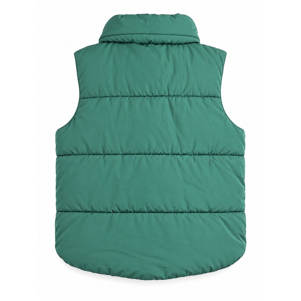 Blu Pepper Women's Medium Green Puffer Vest Zip Front High Collar
